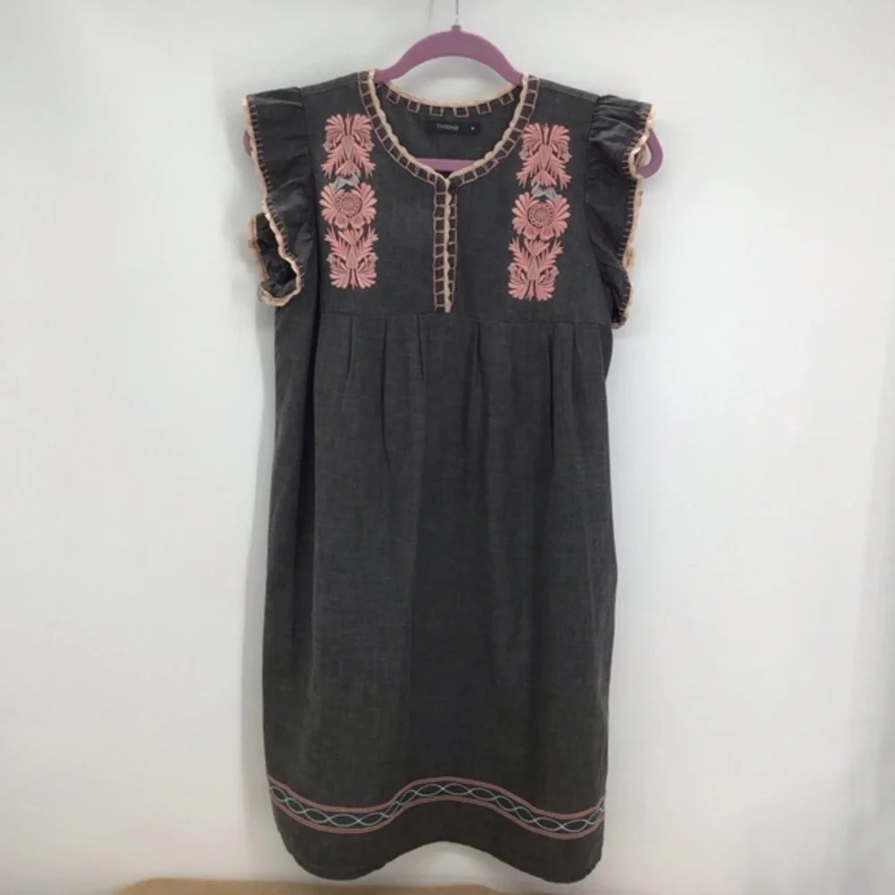 THEME Women’s Embroidered Delicate Crochet Detailed Summer Dress